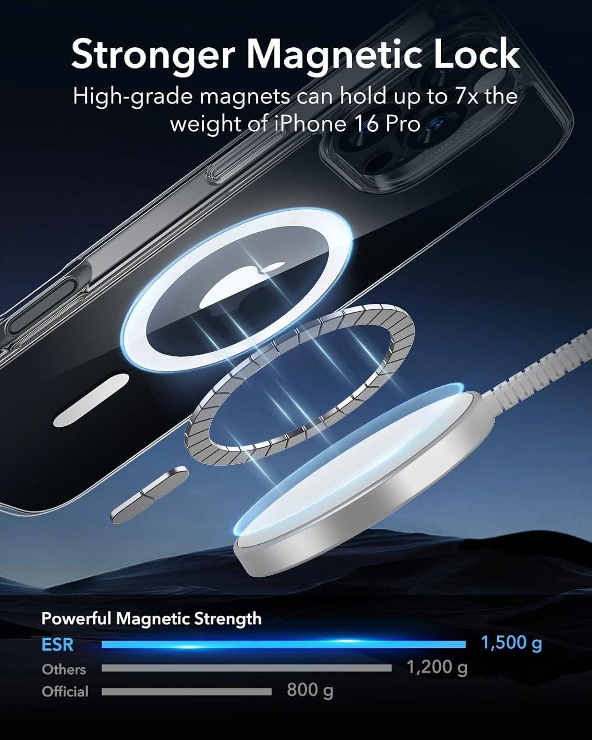 imageESR for iPhone 16 Pro Case Compatible with MagSafe Shockproof MilitaryGrade Protection Magnetic Phone Case for iPhone 16 Pro 63 inch Clear