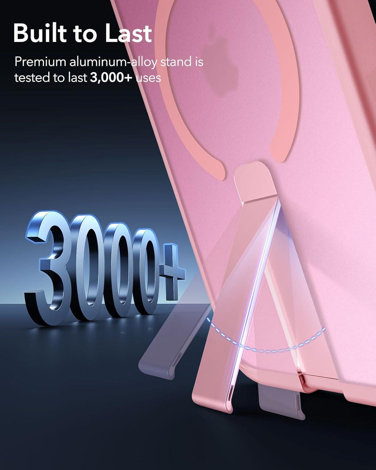 imageESR for iPhone 16 Pro Case with Stand Compatible with MagSafe Magnetic Kickstand Case for iPhone 16 Pro MilitaryGrade Protection Shockproof Case Boost Series Clear GreyMagsafe Frosted Pink