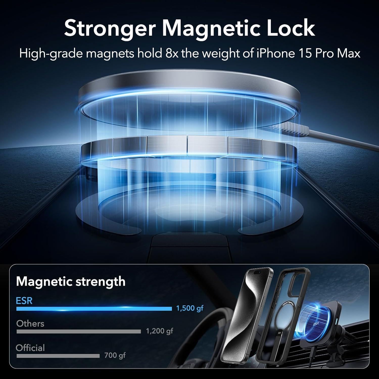 imageESR for iPhone 16 Pro Case with Stand Compatible with MagSafe Magnetic Kickstand Case for iPhone 16 Pro MilitaryGrade Protection Shockproof Case Boost Series Clear GreyMagsafe Frosted Black