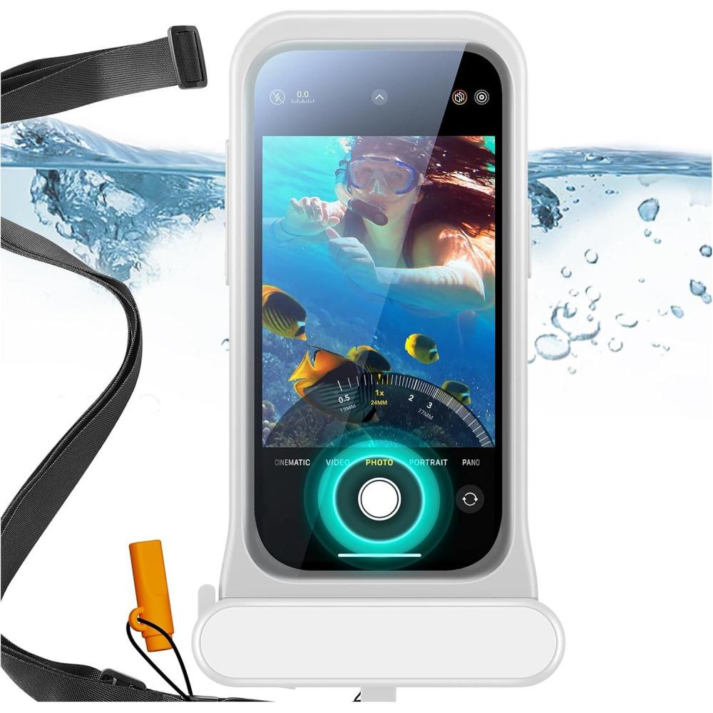 imageESR Waterproof Phone Pouch for iPhone 1314  15 Underwater Touch Sensitivity IPX8 Floating Waterproof Cellphone Case with Lanyard Dry Bag for Snorkeling BlackClear
