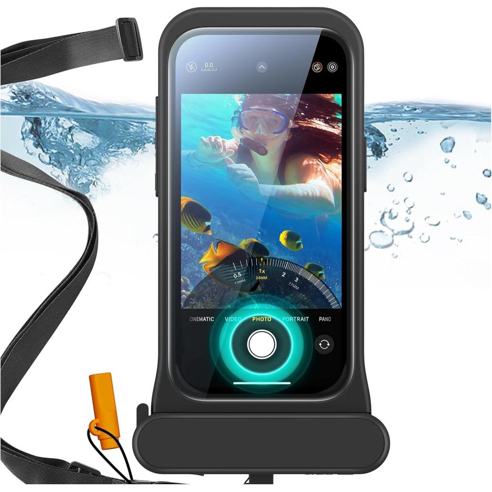 imageESR Waterproof Phone Pouch for iPhone 1314  15 Underwater Touch Sensitivity IPX8 Floating Waterproof Cellphone Case with Lanyard Dry Bag for Snorkeling BlackBlack