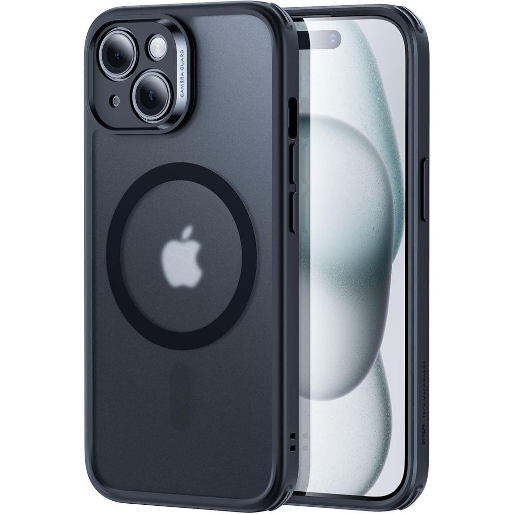 imageESR for iPhone 15 Case Translucent Matte Case Compatible with MagSafe MilitaryGrade Protection Classic Series Frosted Black