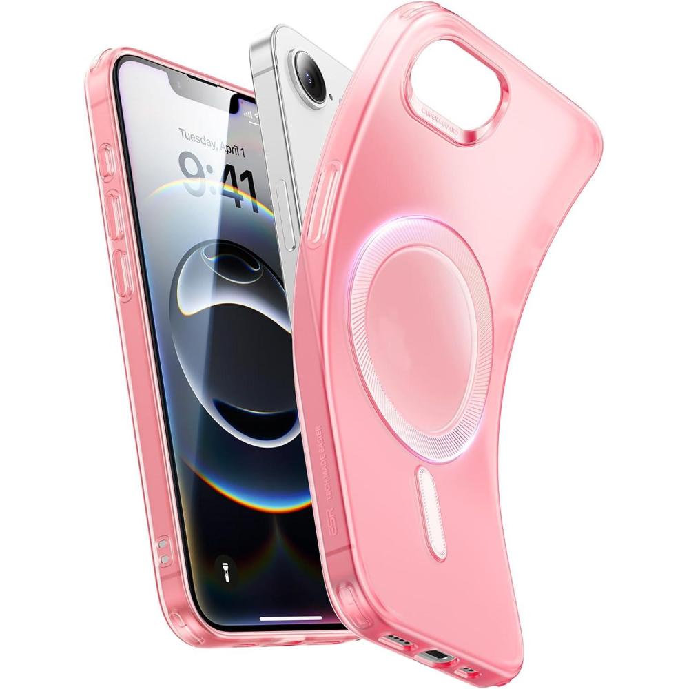 imageESR for iPhone 16 Plus Case Compatible with MagSafe Camera Protection Shockproof Thin Cover Resists Yellowing and Scratches Magnetic Phone Case for iPhone 16 Plus Zero Series ClearCFrosted Red