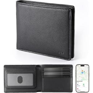 ESR Geo Wallet with Find My, RFID Blocking, Wallet for Men, Wallet Tracker(iOS 14.5 Above Only), Holds 9 Cards and 15 Bills, Replacement for AirTag Wallet, Slim Bifold Card Holder, Aged Leather(Non-MagSafe: 9 Cards & 15 Bills – Twillingt Black)