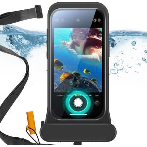 ESR Waterproof Phone Pouch for iPhone 13/14 / 15, Underwater Touch Sensitivity, IPX8 Floating Waterproof Cellphone Case with Lanyard, Dry Bag for Snorkeling, Black(Black)