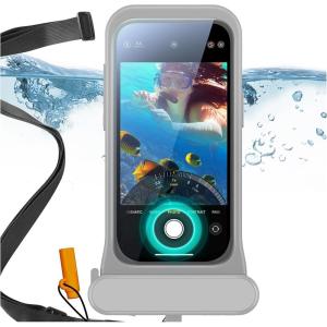 ESR Waterproof Phone Pouch for iPhone 13/14 / 15, Underwater Touch Sensitivity, IPX8 Floating Waterproof Cellphone Case with Lanyard, Dry Bag for Snorkeling, Black(Titanium)