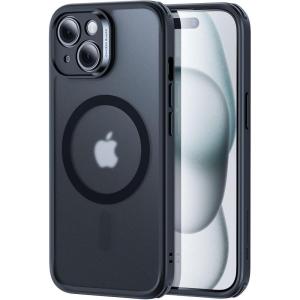 ESR for iPhone 15 Plus Case Set, Translucent Matte Case, Compatible with MagSafe, Military-Grade Protection, Classic Series, Frosted Black