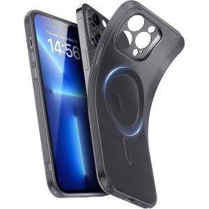 ESR for iPhone 16 Plus Case, Compatible with MagSafe, Camera Protection, Shockproof Thin Cover, Resists Yellowing and Scratches, Magnetic Phone Case for iPhone 16 Plus, Zero Series, Clear(C-Frosted Black)