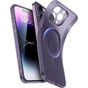 ESR for iPhone 16 Plus Case, Compatible with MagSafe, Camera Protection, Shockproof Thin Cover, Resists Yellowing and Scratches, Magnetic Phone Case for iPhone 16 Plus, Zero Series, Clear(C-Frosted Purple)