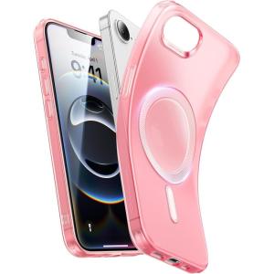 ESR for iPhone 16 Plus Case, Compatible with MagSafe, Camera Protection, Shockproof Thin Cover, Resists Yellowing and Scratches, Magnetic Phone Case for iPhone 16 Plus, Zero Series, Clear(C-Frosted Red)