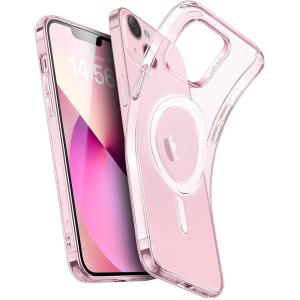 ESR for iPhone 16 Plus Case, Compatible with MagSafe, Camera Protection, Shockproof Thin Cover, Resists Yellowing and Scratches, Magnetic Phone Case for iPhone 16 Plus, Zero Series, Clear(B-Clear Pink)