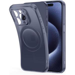 ESR for iPhone 16 Plus Case, Compatible with MagSafe, Camera Protection, Shockproof Thin Cover, Resists Yellowing and Scratches, Magnetic Phone Case for iPhone 16 Plus, Zero Series, Clear(C-Frosted Dark Blue)