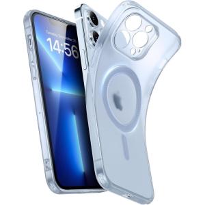 ESR for iPhone 16 Plus Case, Compatible with MagSafe, Camera Protection, Shockproof Thin Cover, Resists Yellowing and Scratches, Magnetic Phone Case for iPhone 16 Plus, Zero Series, Clear(C-Frosted Blue)