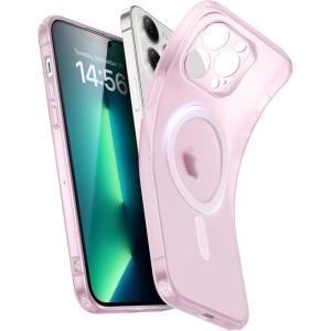 ESR for iPhone 16 Plus Case, Compatible with MagSafe, Camera Protection, Shockproof Thin Cover, Resists Yellowing and Scratches, Magnetic Phone Case for iPhone 16 Plus, Zero Series, Clear(C-Frosted Pink)