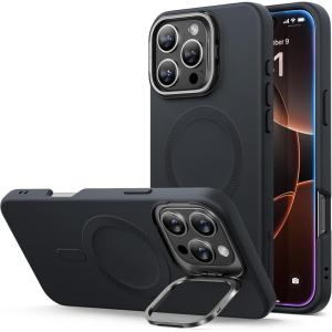 ESR for iPhone 16 Plus Case, Compatible with, Military-Grade Protective Case, Built-in Stash Stand Phone Case, Scratch-Resistant Back Cover, Classic Series, Clear Green(D-Black)