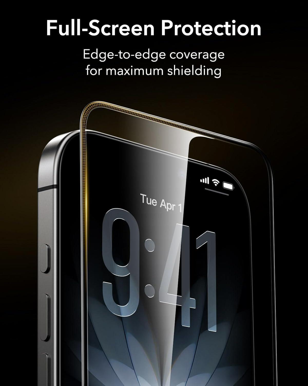 imageESR Accessory Glass by Corning 3 Pack 9H Glass for iPhone 16 Pro Max Screen Protector Military Grade Shatterproof amp Durable with UltraFit Tray3 Pack