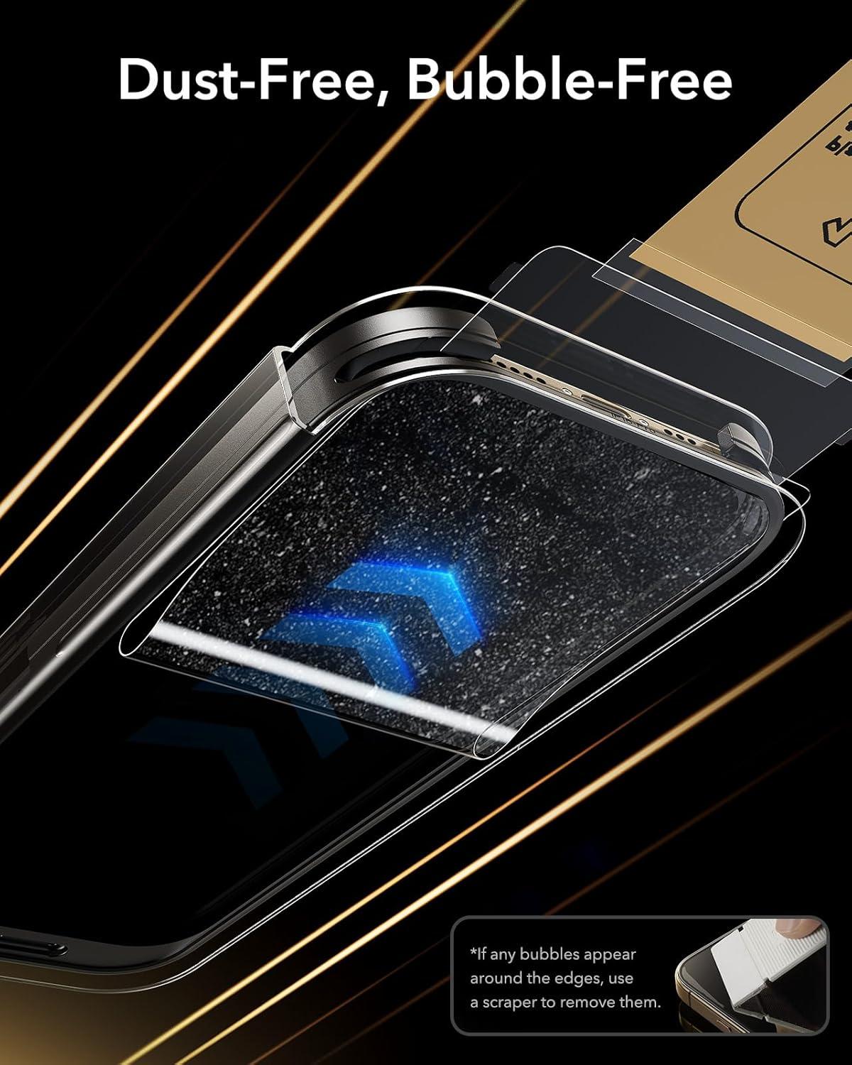 imageESR Accessory Glass by Corning 3 Pack 9H Glass for iPhone 16 Pro Max Screen Protector Military Grade Shatterproof amp Durable with UltraFit Tray3 Pack