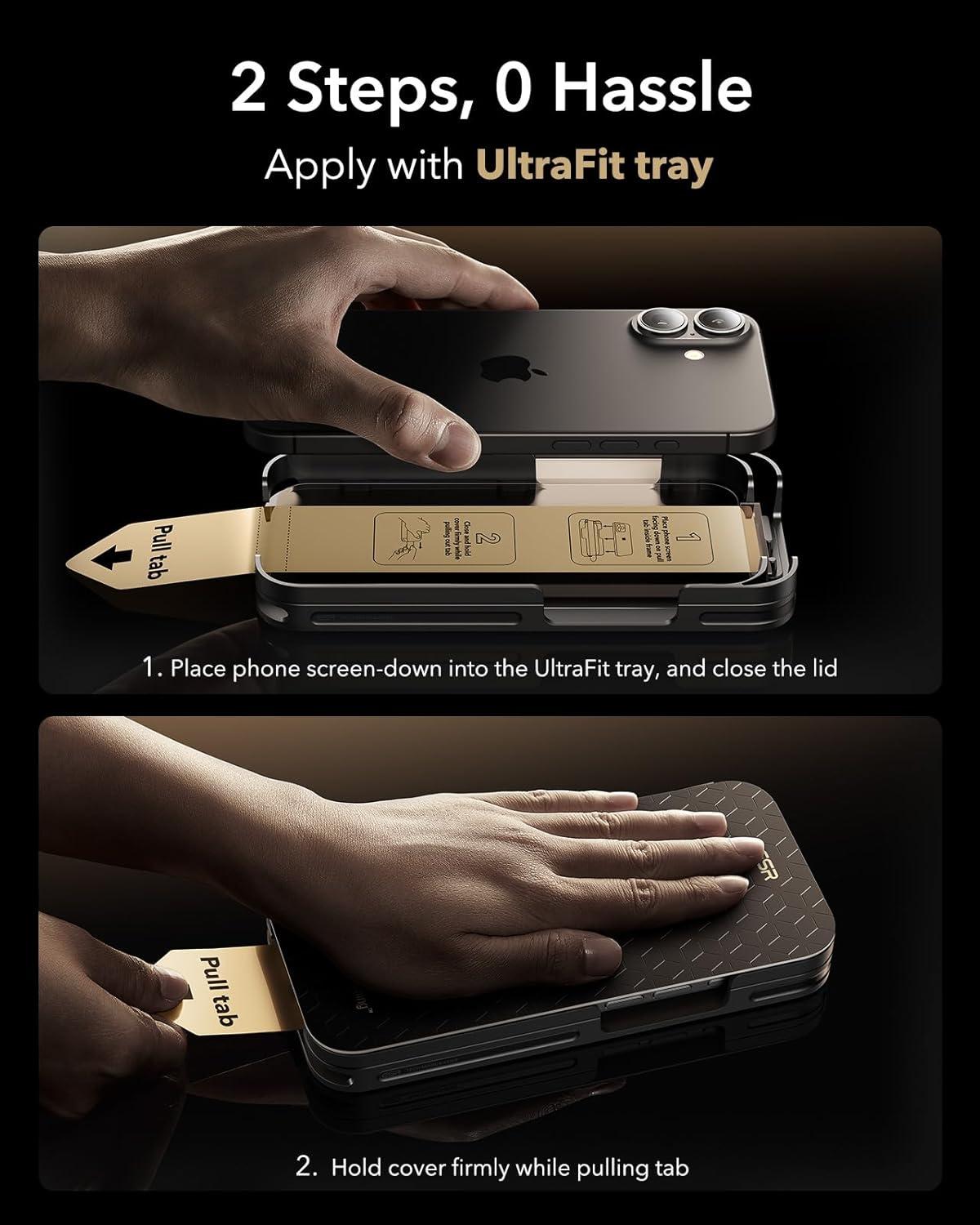 imageESR Accessory Glass by Corning 3 Pack 9H Glass for iPhone 16 Pro Max Screen Protector Military Grade Shatterproof amp Durable with UltraFit Tray3 Pack