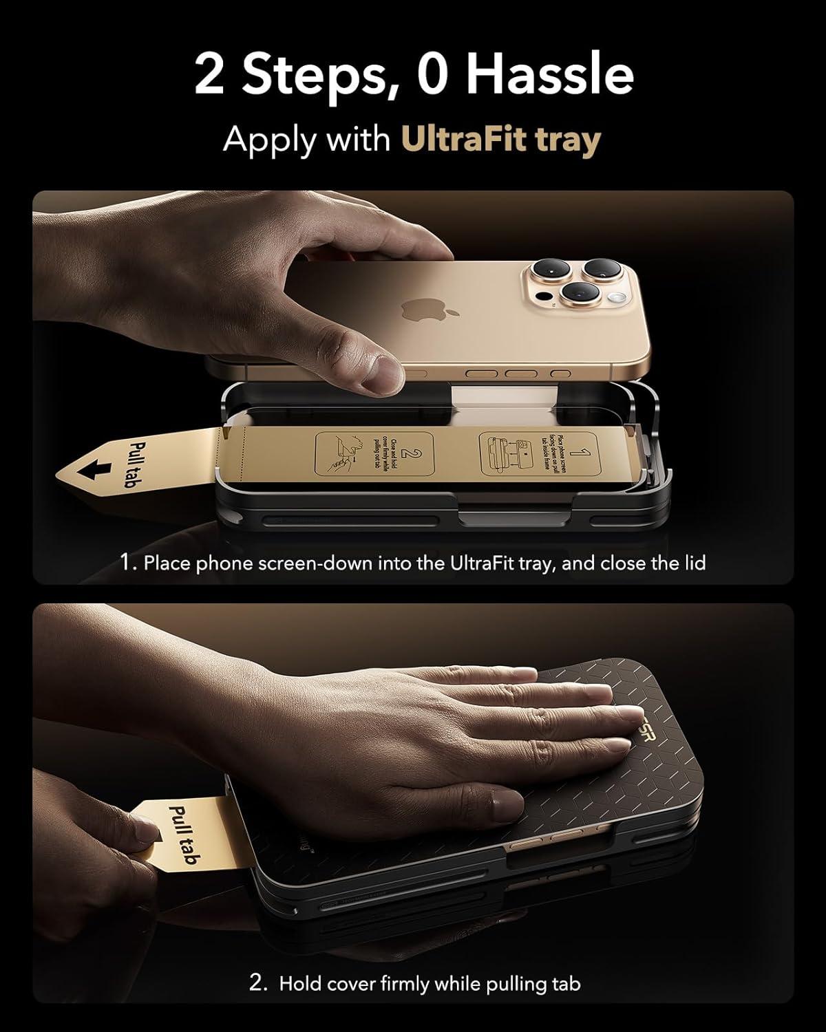 imageESR Accessory Glass by Corning 3 Pack 9H Glass for iPhone 16 Pro Max Screen Protector Military Grade Shatterproof amp Durable with UltraFit Tray3 Pack