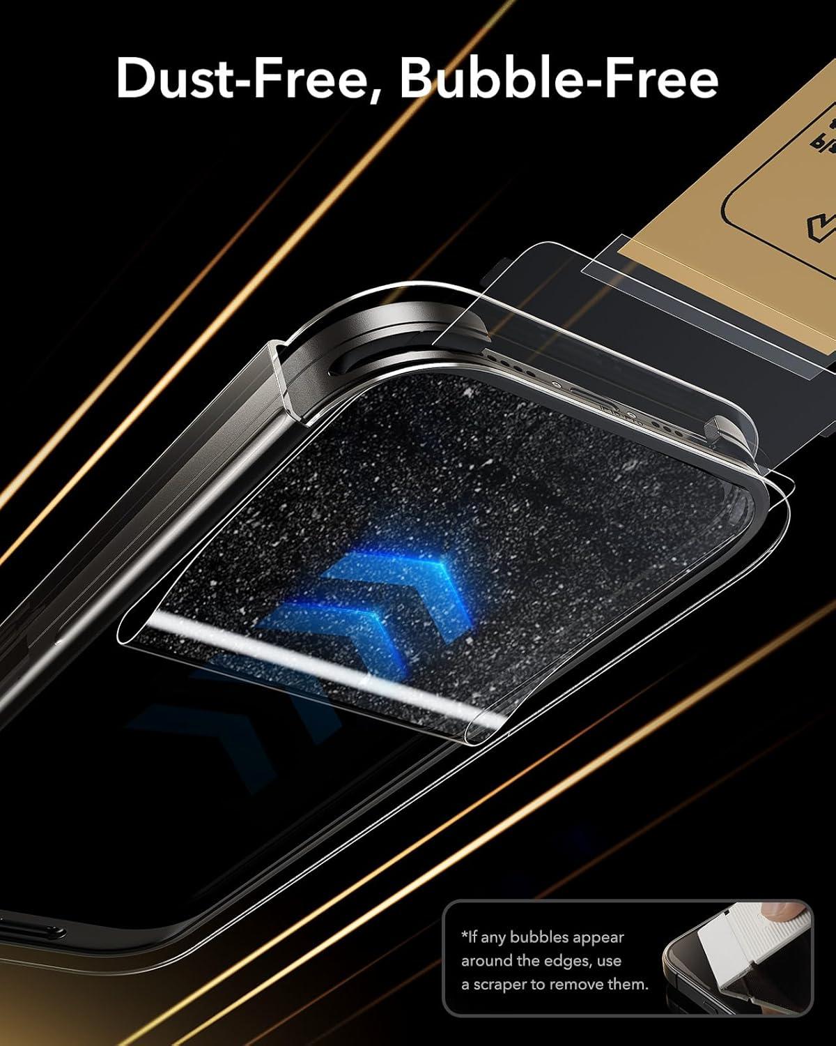 imageESR Accessory Glass by Corning 3 Pack 9H Glass for iPhone 16 Pro Max Screen Protector Military Grade Shatterproof amp Durable with UltraFit Tray3 Pack