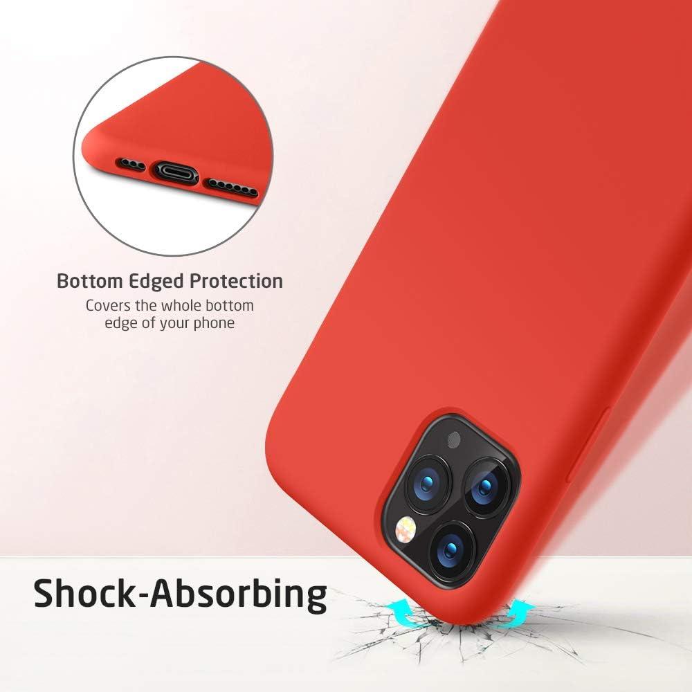 imageESR Yippee Color Soft Case for iPhone 65 Liquid Silicone Rubber Case Cover Comfortable Grip Screen amp Camera Protection VelvetySoft Lining ShockAbsorbing for iPhone 65Inch Red