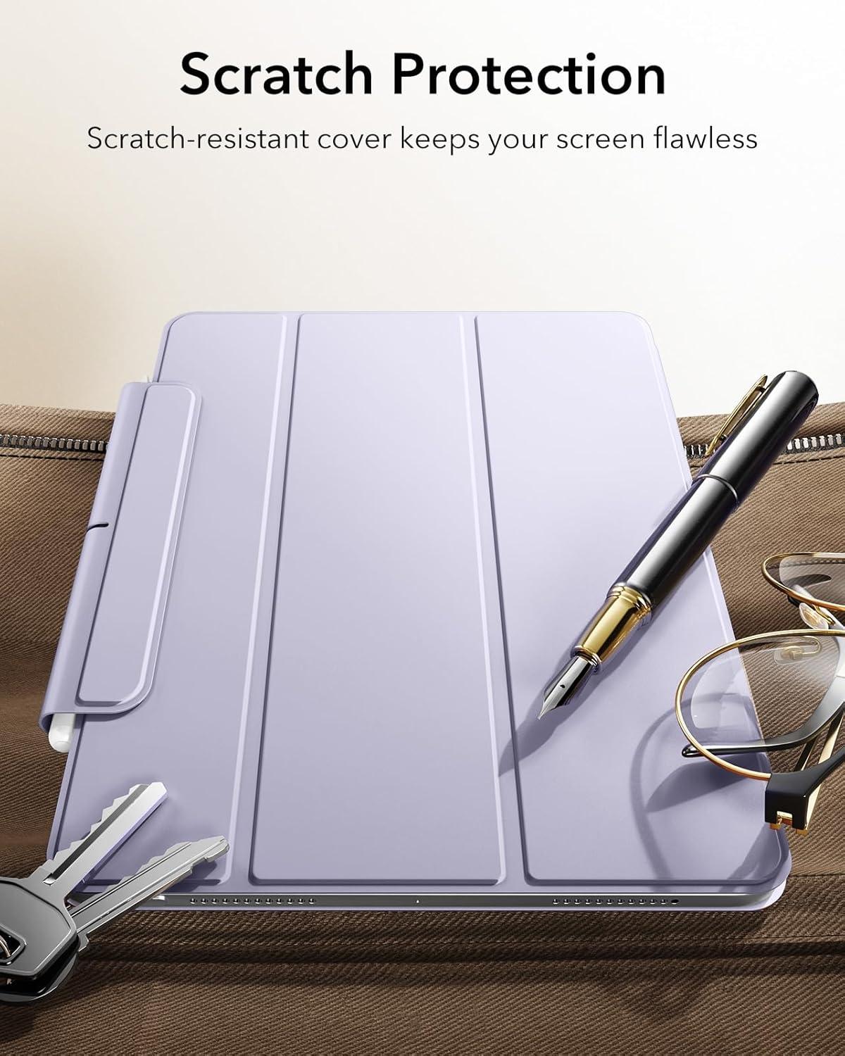 imageESR for iPad Air 13 Inch Case M3M2 20252024 iPad Pro 129 6th5th4th Gen Powerful Magnetic Attachment Slim Trifold Stand Case Supports Pencil Pro amp Pencil USBC Rebound Series BlackLight Purple