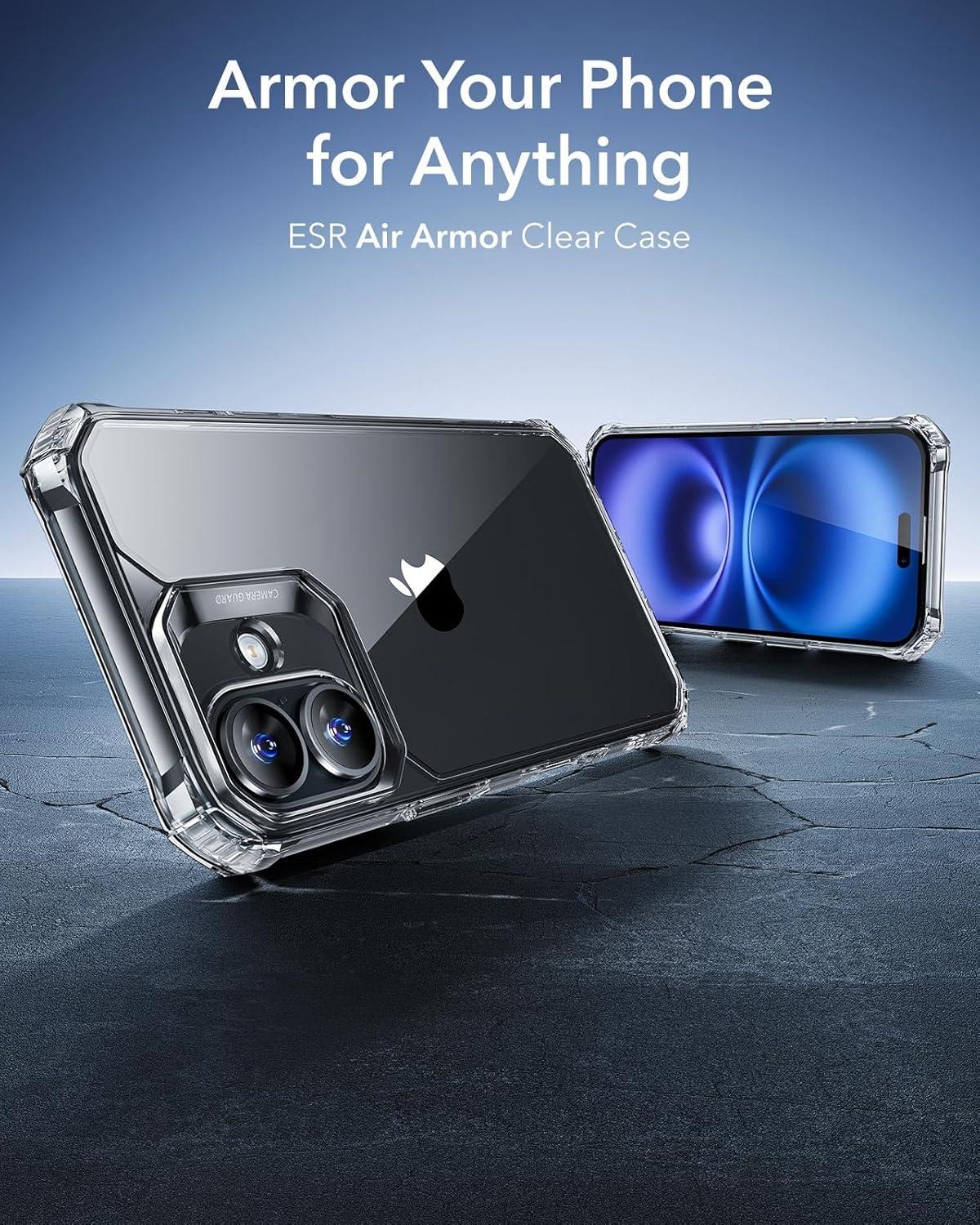 imageESR for iPhone 12iPhone 12 Pro Case MilitaryGrade Protection Shockproof AirGuard Corners YellowingResistant Back Air Armor ClearBClear