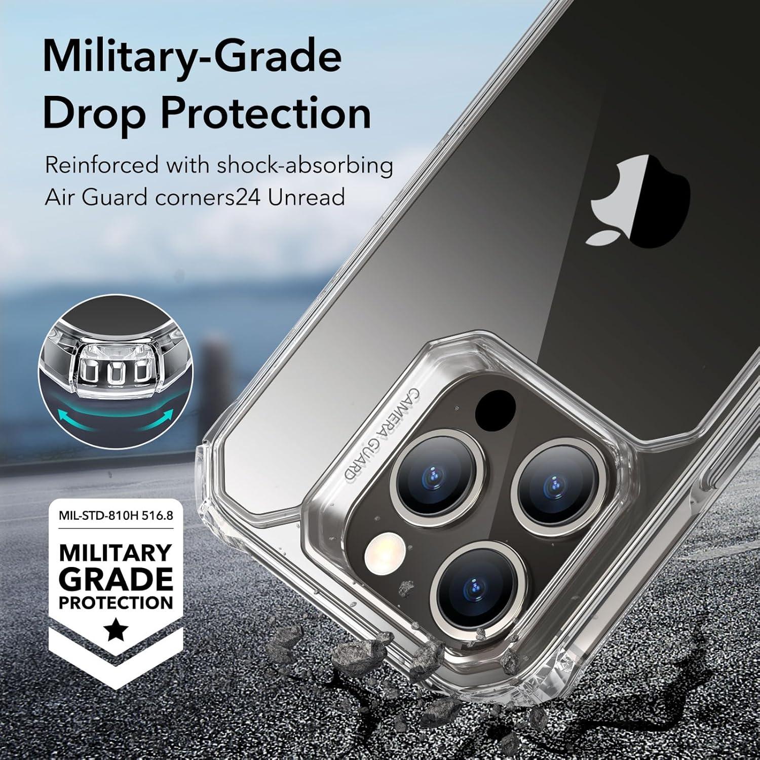 imageESR for iPhone 12iPhone 12 Pro Case MilitaryGrade Protection Shockproof AirGuard Corners YellowingResistant Back Air Armor ClearBClear