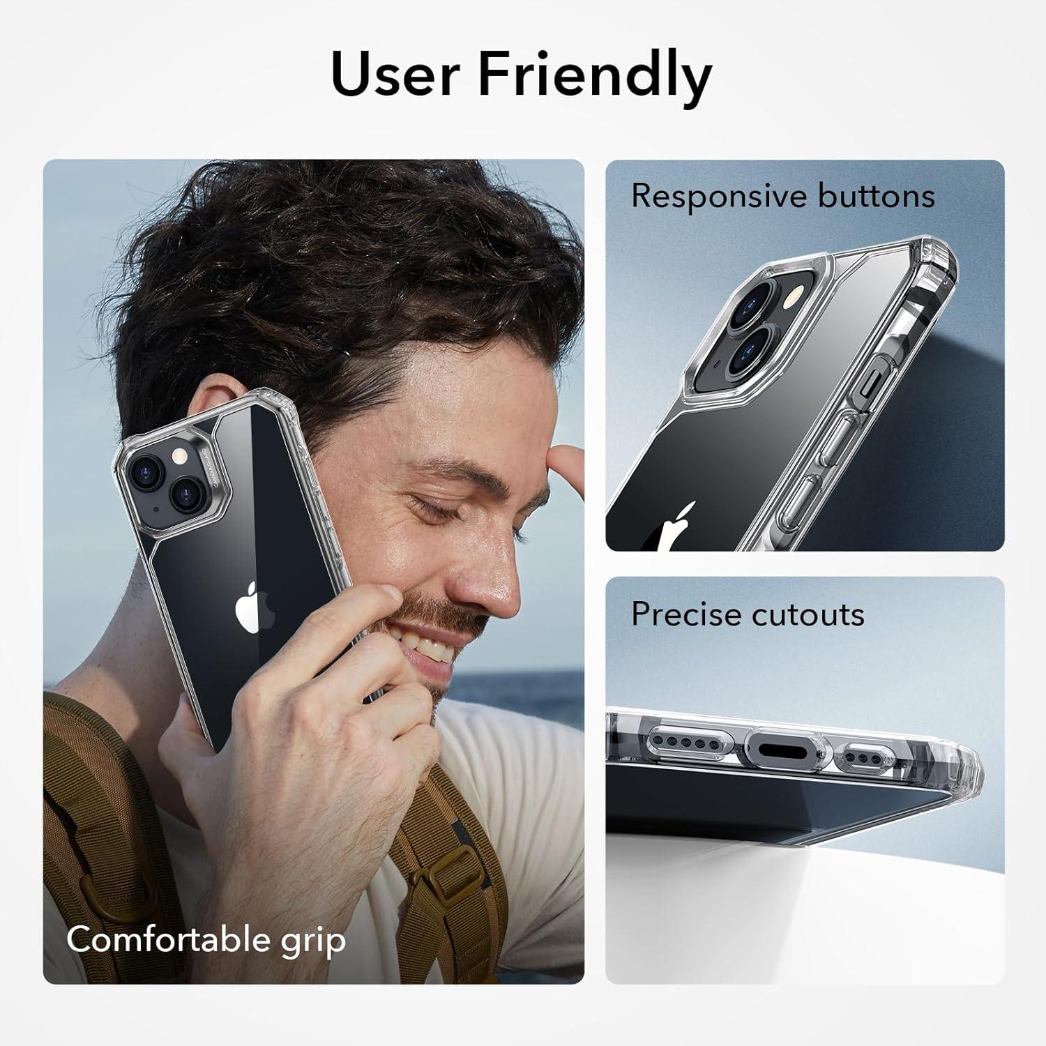 imageESR for iPhone 12iPhone 12 Pro Case MilitaryGrade Protection Shockproof AirGuard Corners YellowingResistant Back Air Armor ClearBClear