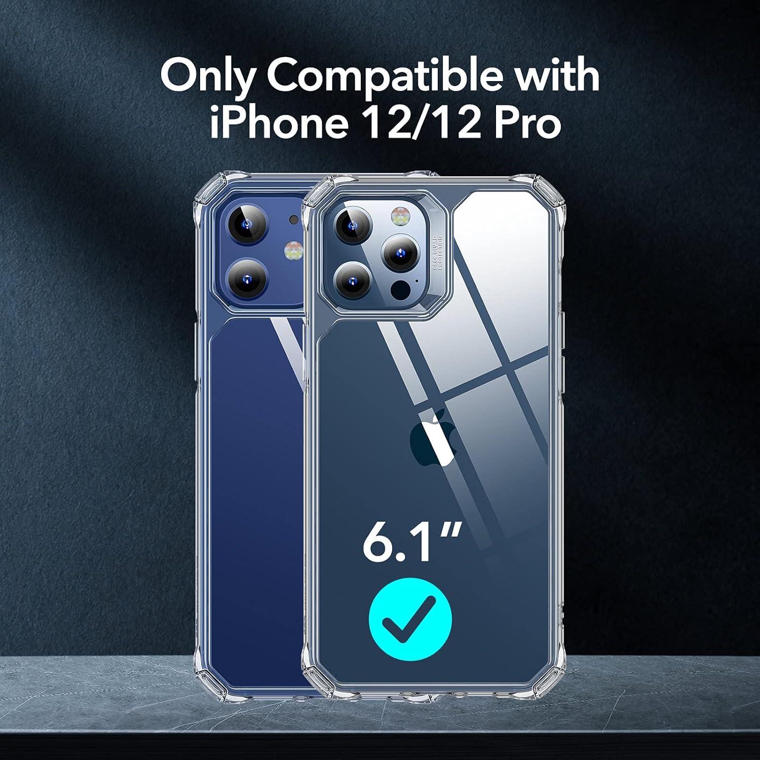 imageESR for iPhone 12iPhone 12 Pro Case MilitaryGrade Protection Shockproof AirGuard Corners YellowingResistant Back Air Armor ClearClear