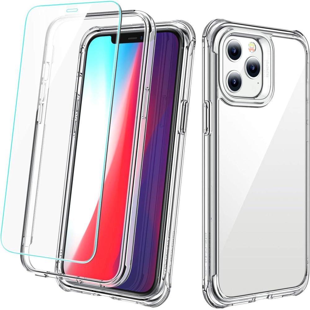imageESR Alliance Series Compatible with iPhone 12 CaseCompatible with iPhone 12 Pro Case 2020 2 Tempered Glass Screen Protectors FullBody Hybrid Protection ShockAbsorbing 61  Clear