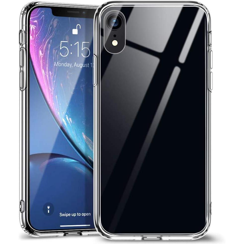 imageESR Mimic Designed for iPhone 11 Case 9H TemperedGlass Back Cover with TPU Frame ScratchResistant Soft Bumper Shock Absorbing Protective Case for iPhone 11 Black