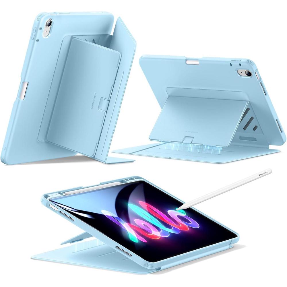 imageESR for iPad Air 13 Inch Case M3M2 20252024 Vertical Stand Cover Multi Stand Angles UltraStable Case with Pencil Holder Flip Series BlackSky Blue