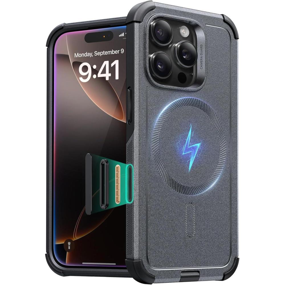 imageESR for iPhone 12iPhone 12 Pro Case MilitaryGrade Protection Shockproof AirGuard Corners YellowingResistant Back Air Armor ClearAGrey