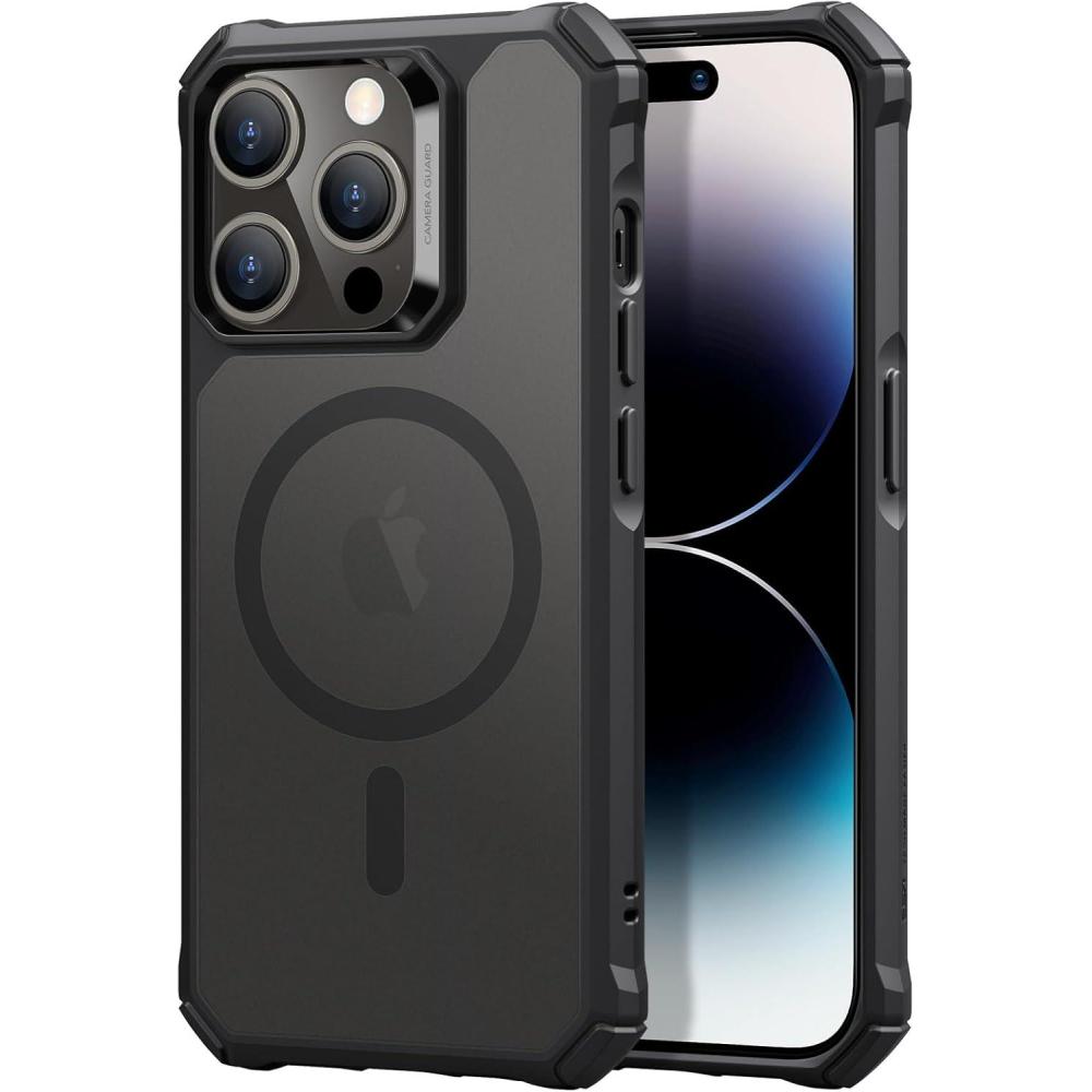 imageESR for iPhone 12iPhone 12 Pro Case MilitaryGrade Protection Shockproof AirGuard Corners YellowingResistant Back Air Armor ClearMFrosted Black