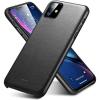 imageESR Case Compatible with iPhone 11 Protective Bumper Case with High End Real Leather UltraSlim Flip Compatible with Wireless Charger Compatible with iPhone 11 61 Inches  Black