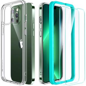 ESR Case and Screen Protector Set Compatible with Phone Pro 6.1-Inch 2021, Includes 2-Pack Tempered-Glass Screen Protectors, Tough Drop Protection, Classic Series, Clear
