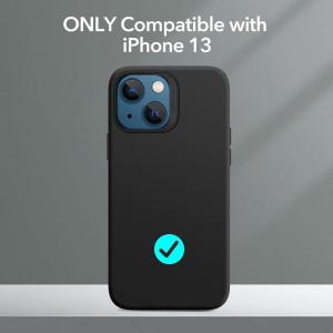 ESR Cloud Soft Case Compatible with iPhone 13 Case (2021) (6.1 Inch), Liquid Silicone Case, Slim and Shockproof with Anti-Scratch Microfiber Lining, Black