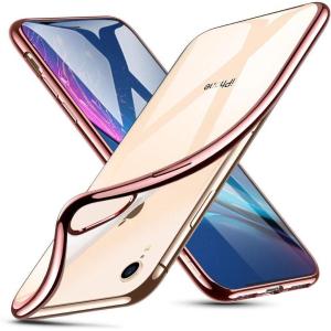 ESR Essential Zero for iPhone 6.1″ Case, Slim Clear Soft TPU, Flexible Silicone Cover for iPhone 6.1-Inch (2019), Rose Gold Frame