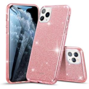 ESR Glitter Case Compatible for iPhone 5.8″ Case, Glitter Sparkle Bling Case [Three Layer] for Women [Supports Wireless Charging] for iPhone 11 5.8″ (2019), Rose Gold