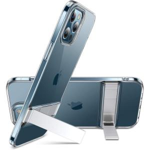 ESR Patented Metal Kickstand Case Compatible with iPhone 13 Pro Max, Two Ways to Tilt, Reinforced Drop Protection, Slim and Soft Case, Transparent(Clear)