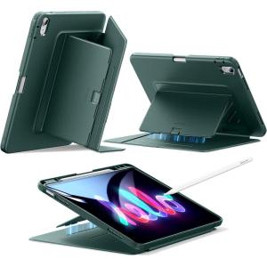 ESR for iPad Air 13 Inch Case M3/M2 (2025/2024), Vertical Stand Cover, Multi Stand Angles, Ultra-Stable Case with Pencil Holder, Flip Series, Black(Green)