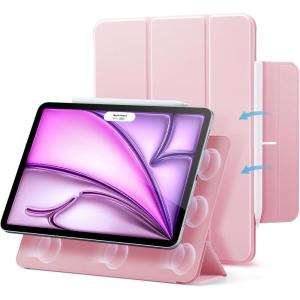 ESR for iPad Air 13 Inch Case M3/M2 (2025/2024), iPad Pro 12.9 6th/5th/4th Gen, Powerful Magnetic Attachment, Slim Trifold Stand Case, Supports Pencil Pro & Pencil (USB-C), Rebound Series, Black(Pink)