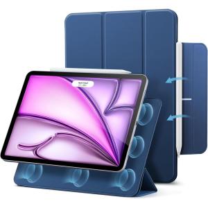 ESR for iPad Air 13 Inch Case M3/M2 (2025/2024), iPad Pro 12.9 6th/5th/4th Gen, Powerful Magnetic Attachment, Slim Trifold Stand Case, Supports Pencil Pro & Pencil (USB-C), Rebound Series, Black(Dark Blue)