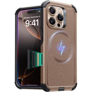 ESR for iPhone 12/iPhone 12 Pro Case, Military-Grade Protection, Shockproof Air-Guard Corners, Yellowing-Resistant Back, Air Armor, Clear(A-Desert Titanium)