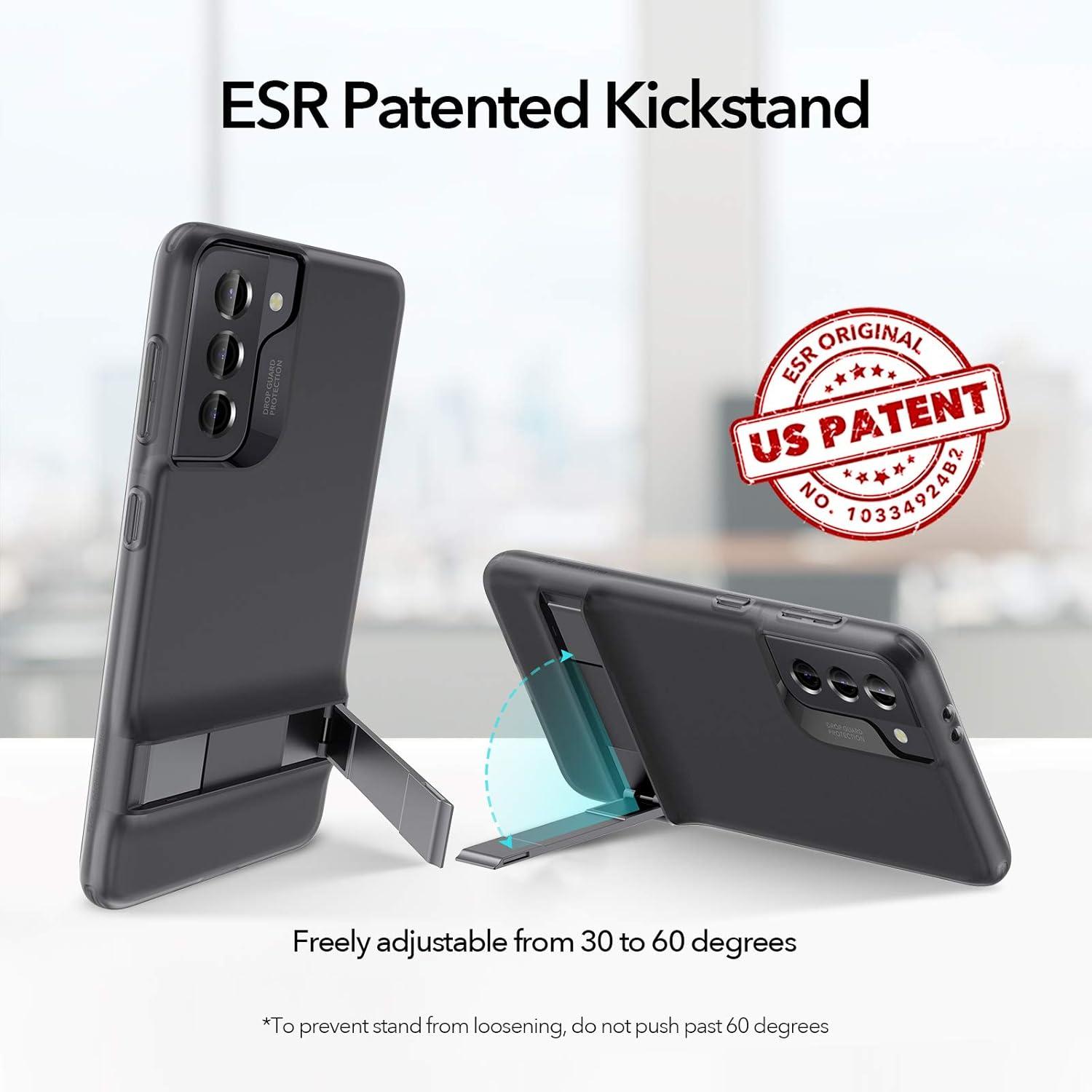 imageESR Metal Kickstand Case Compatible with Samsung Galaxy S21Translucent Black