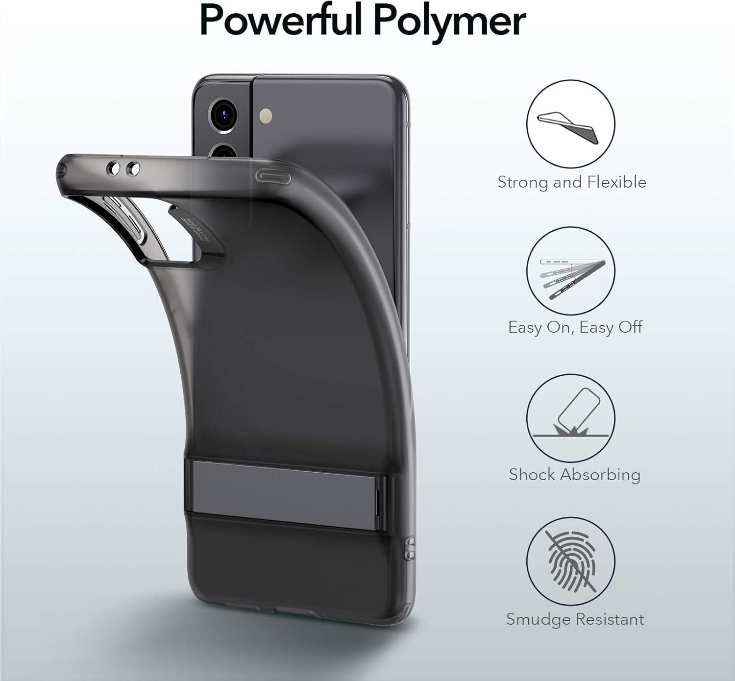 imageESR Metal Kickstand Case Compatible with Samsung Galaxy S21Translucent Black