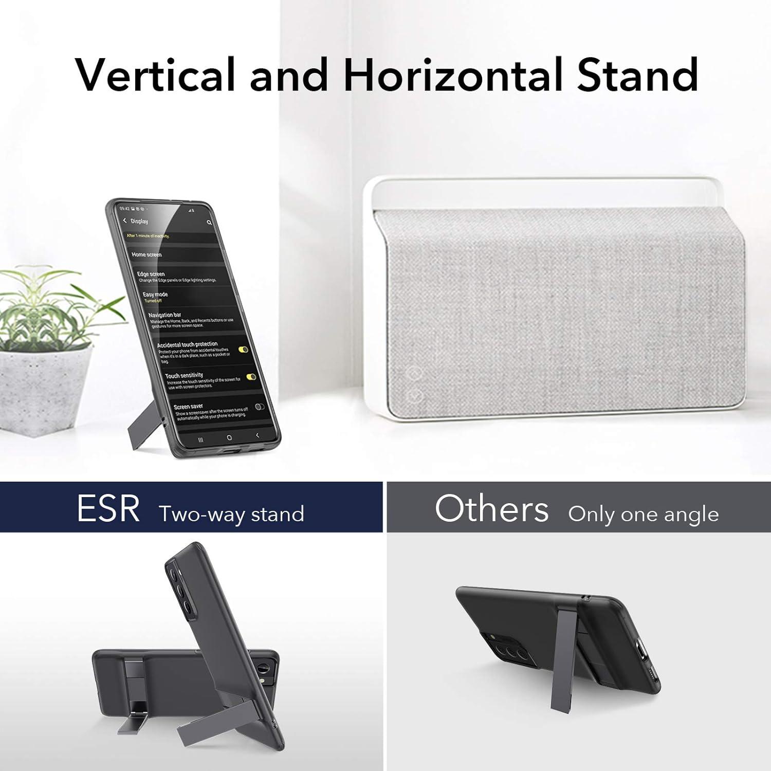 imageESR Metal Kickstand Case Compatible with Samsung Galaxy S21Translucent Black