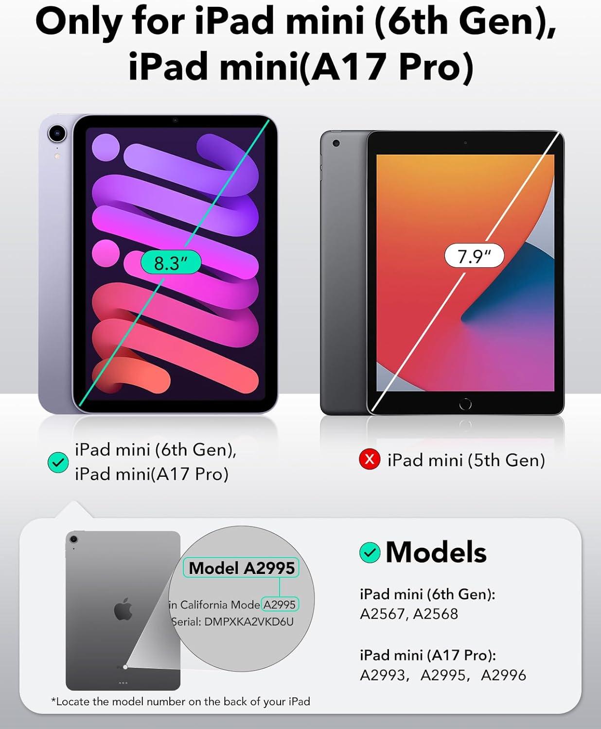imageESR for iPad mini 7 A17 Pro Case 2 Pack Screen Protector
