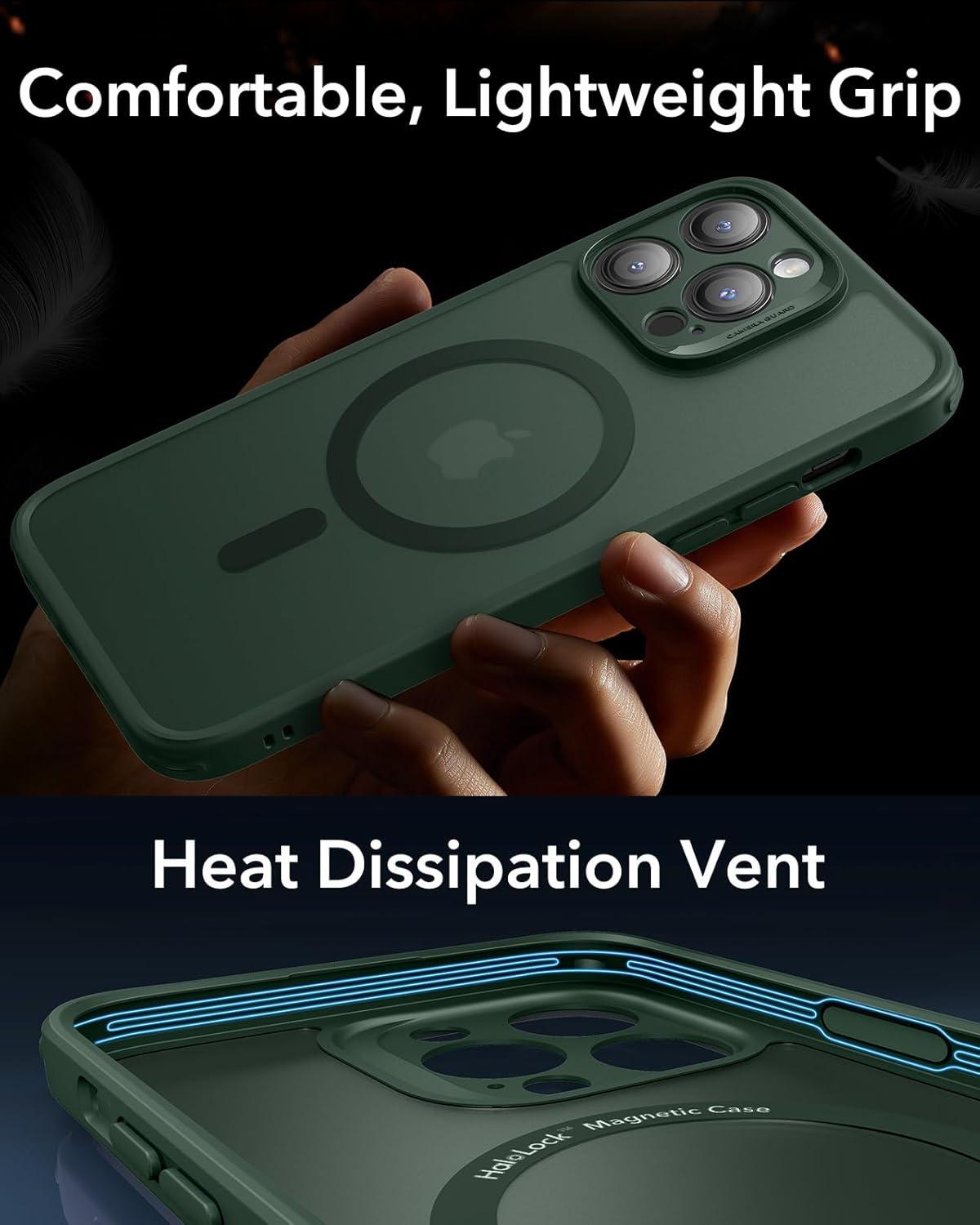 imageESR for iPhone 14 Pro Translucent Matte Case Compatible with MagSafe MilitaryGrade Protection Classic Series Frosted Green